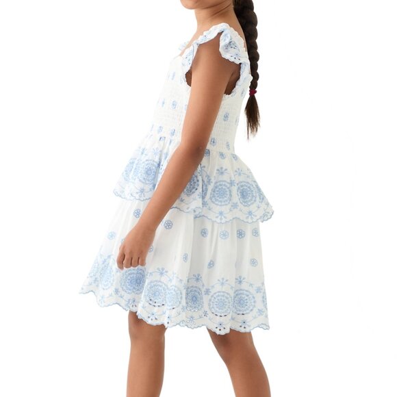 Charming Embroidered Rare Editions Girls Eyelet Trim Dress NWT - Picture 1 of 5